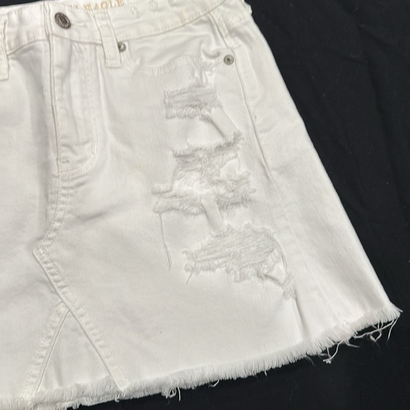 American Eagle Outfitters Distressed White Denim Skirt - Picture 3 of 9